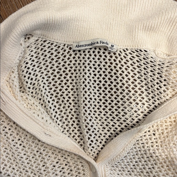 Abercrombie & Fitch Cream Mesh Button Down Cardigan - Picture 6 of 6
